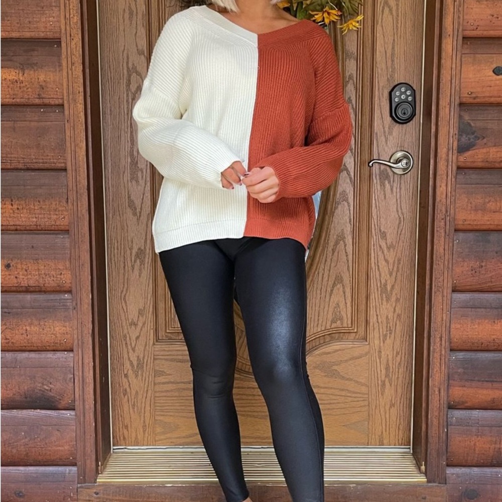 I Can't Decide Ivory And Ginger Sweater